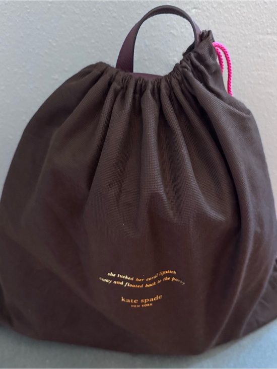 Kate Spade Burgundy Pebbled Leather Backpack with Front Zip Pocket NWT main image 5